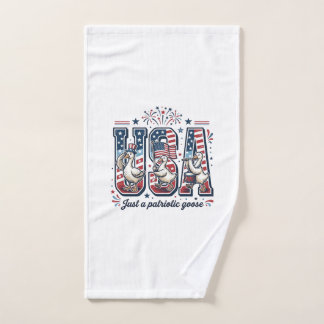 Toalha De Mão Camisa Patriótica Ganso EUA Vintage Quatro de Julh