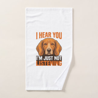 Toalha De Mão Camisa Vintage Cachorro Engraçado Eu Ouço Você Não