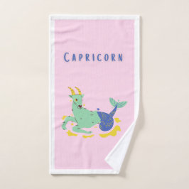 Toalha De Mão Capricórnio Rosa, zodíaco, estampa de estrela