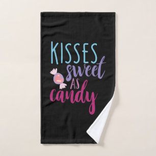 Toalha De Mão Casal Art Kisses Sweet As Candy