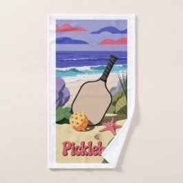 Toalha De Mão Cena Costeira De Picles Com Fécula