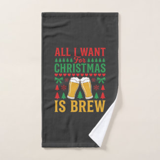 Toalha De Mão Cerveja de Natal Tudo o que Eu Quero é Cerveja
