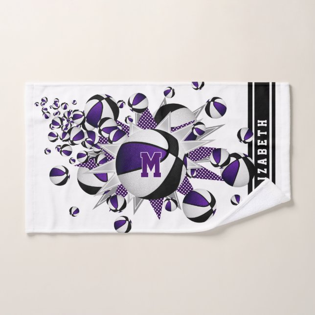 Toalha De Mão cestos pretos roxos estrelas estrelas estrelas de  (Toalha de mão)