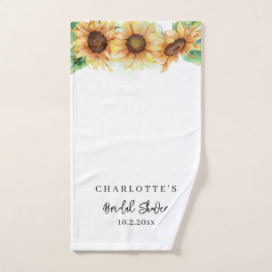 Toalha De Mão Chá de Noiva Floral de Girassol e Verdura