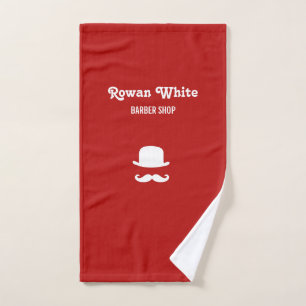 Toalha De Mão Chapéu branco e bigode em vermelho