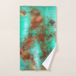 Toalha De Mão Chic Teal Copper Boho