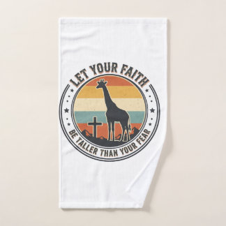 Toalha De Mão Christian Faith Giraffe Inspirational Retro Sunset