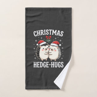 Toalha De Mão Christmas Hedge-Hugs Cute Hedgehog Holiday