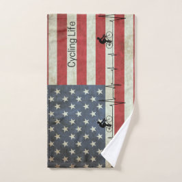 Toalha De Mão Ciclismo, Estrelas e Stripes