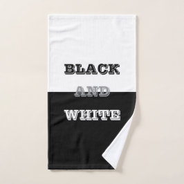 Toalha De Mão Cinza Preta Texto Branco E Design de Cores Sólidas