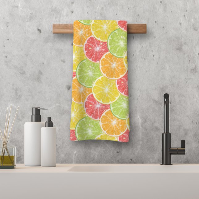 Toalha De Mão Citrus Slices (Citrus Slices Hand Towel (Bath towel and washcloth available))