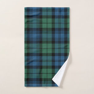 Toalha De Mão Clan Campbell Xadrez Tartan Green Blue Check