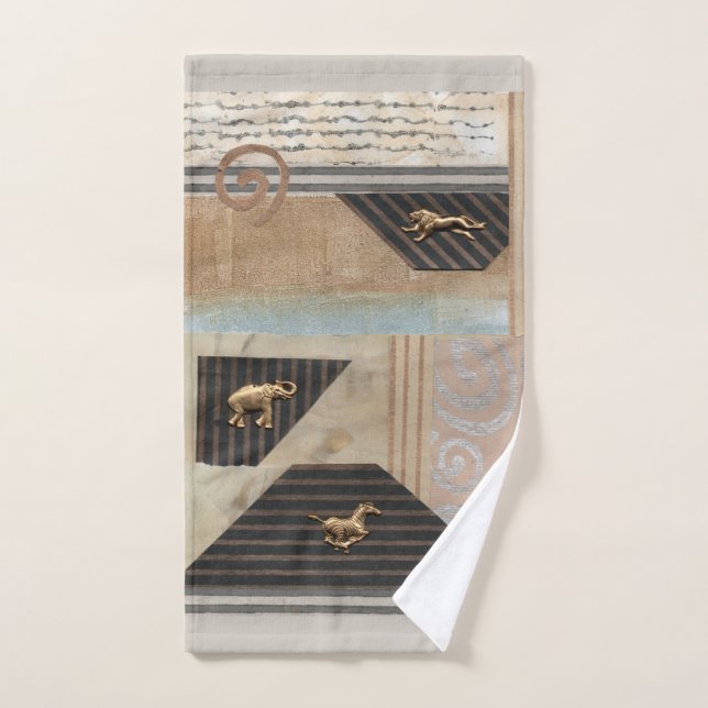 Toalha De Mão Colagem de Animais Africanos (Toalha de mão)