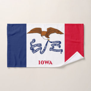 Toalha de mão com a bandeira do estado de Iowa,