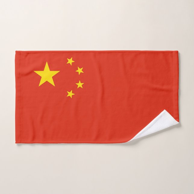 Toalha de Mão com Bandeira da China (Toalha de mão)