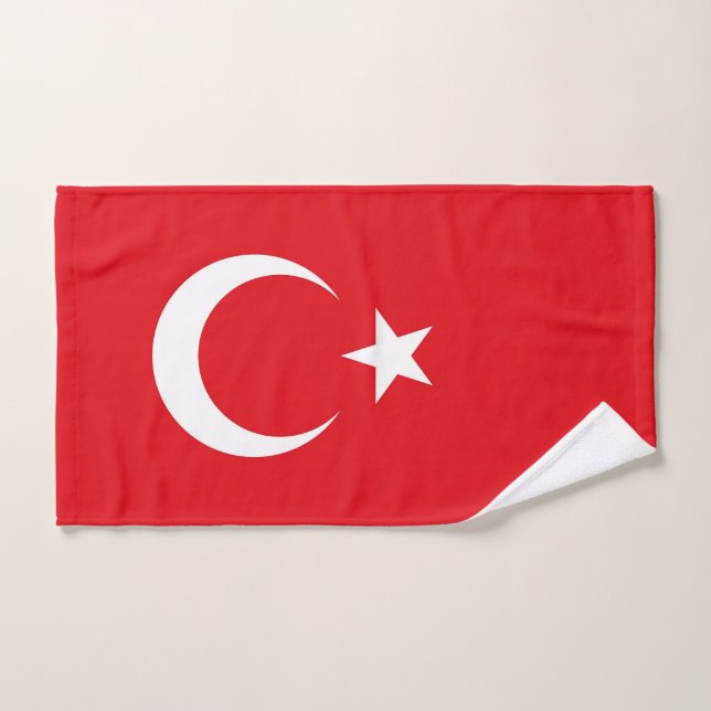 Toalha de Mão com Bandeira da Turquia (Toalha de mão)