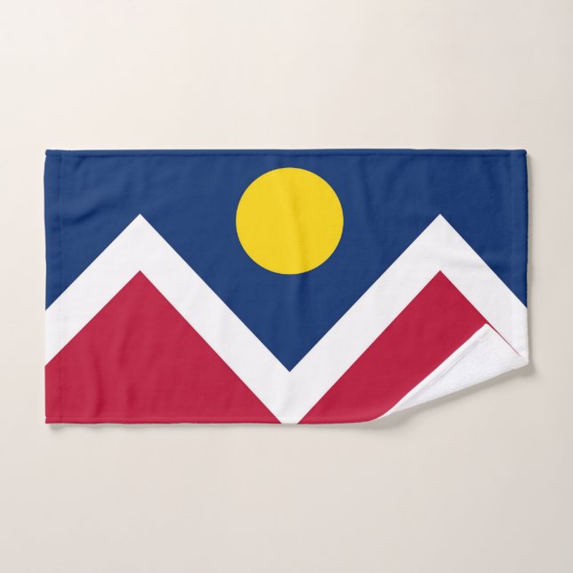 Toalha de Mão com Bandeira de Denver City, Colorad (Toalha de mão)