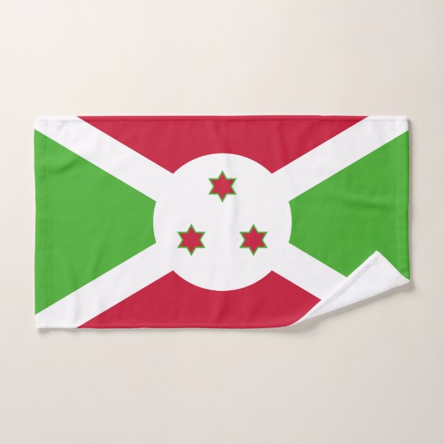 Toalha de Mão com Bandeira do Burundi (Toalha de mão)