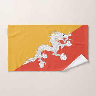 Toalha de Mão com Bandeira do Butão