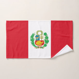 Toalha de Mão com Bandeira do Peru