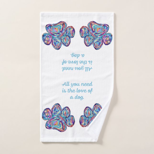 Toalha de Mão com Impressão de Pata de Cachorro de (Toalha de mão)