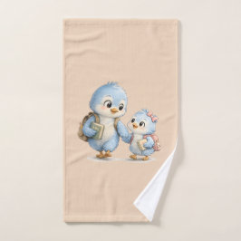 Toalha de mão com passarinhos azuis fofos