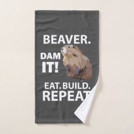 Toalha De Mão Coma Construir Repetir O Animal De Beaver Engraçad