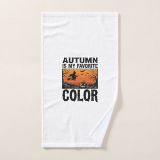 Toalha De Mão Cor Favorita de Outono, Halloween, Abóbora, Vetor