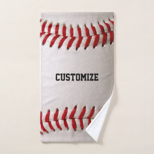 Toalha De Mão Costura de Beisebol e Softbol com Texto Personaliz
