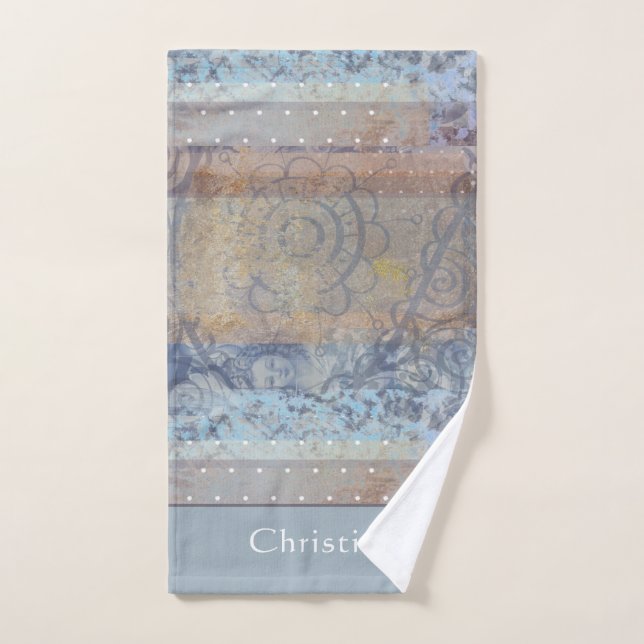 Toalha De Mão Costura estética marrom do estilo loft  (Toalha de mão)