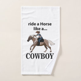 Toalha De Mão Cowboy Caminha Um Cavalo Como Um Cowboy