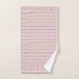 Toalha De Mão Cream Purple Plaid Classic Pattern Retro