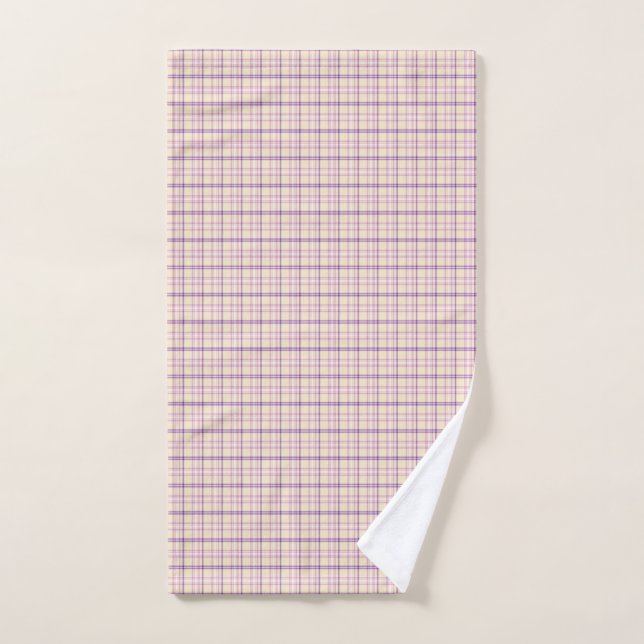 Toalha De Mão Cream Purple Plaid Classic Pattern Retro (Toalha de mão)
