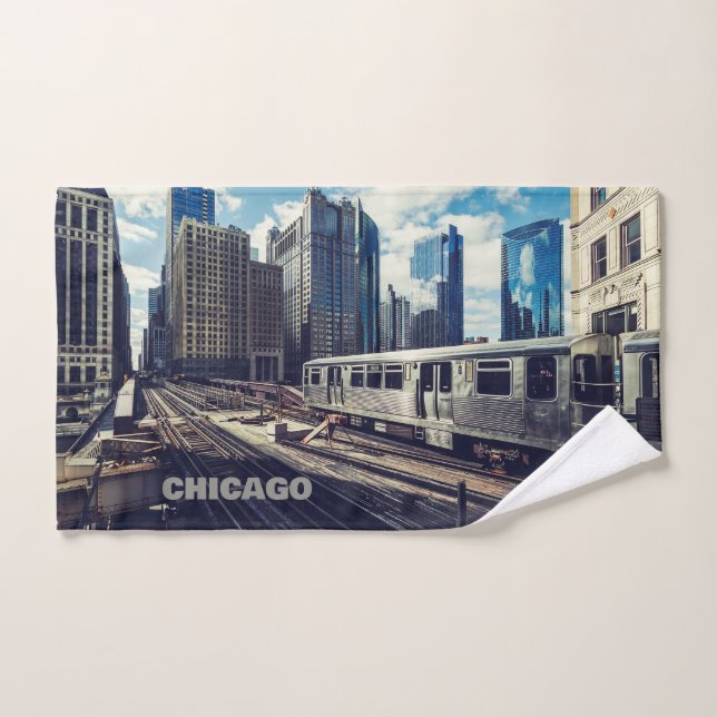 Toalha De Mão Custom Text Chicago EUA (Toalha de mão)