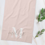 Toalha de mão da cozinha personalizada da família<br><div class="desc">Toalha de mão de cozinha personalizada,  com monograma personalizado e nome de família na caligrafia manual moderna.</div>