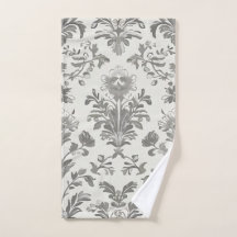 Damasco Floral Branco Vitoriano Antigo