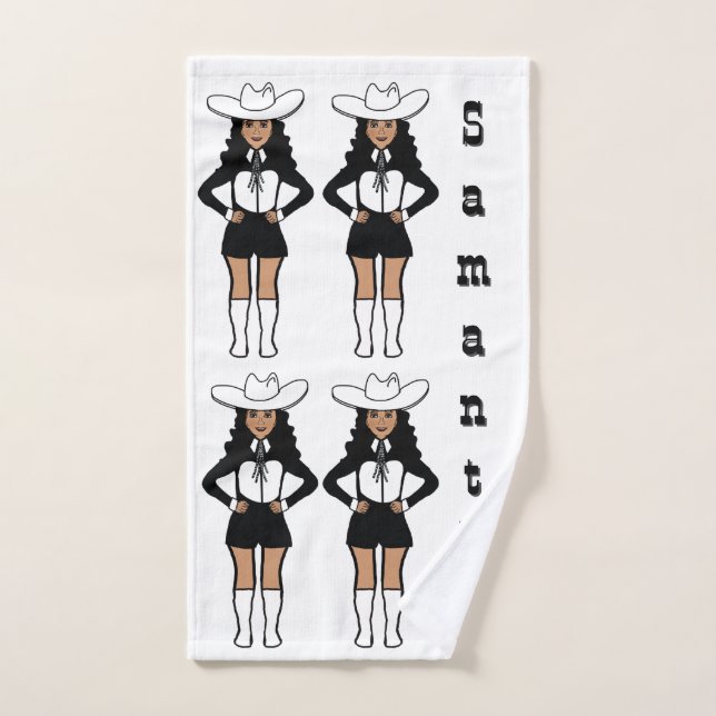 Toalha De Mão Dançarina/Majorette Western Black White #2 (Toalha de mão)
