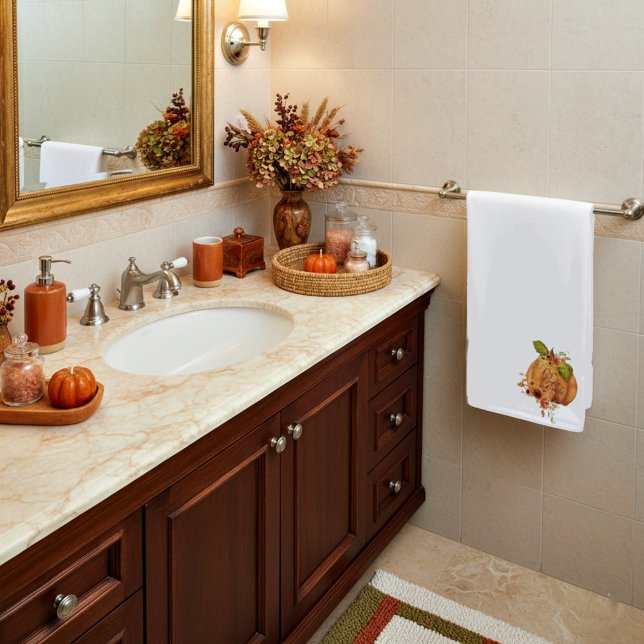 Toalha De Mão Dar abóbora floral aos Obrigados (Criador carregado)