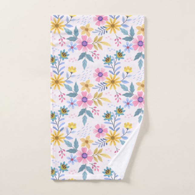 Toalha de mão de flores brancas e silvestres (Toalha de mão)