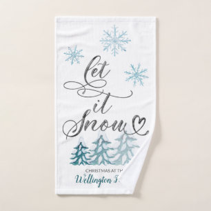 Toalha De Mão Deixe-o nevar elegante no Natal personalizado