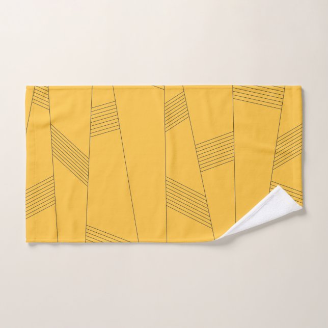 Toalha De Mão Design abstrato simples, amarelo, moderno (Toalha de mão)