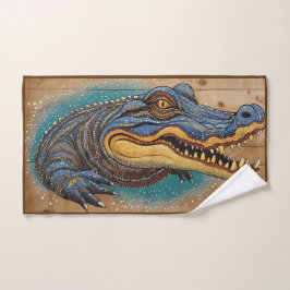 Toalha De Mão Design de Arte Crocodilo Australiano