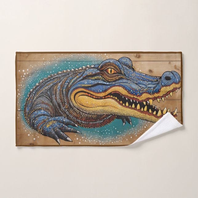 Toalha De Mão Design de Arte Crocodilo Australiano (Toalha de mão)