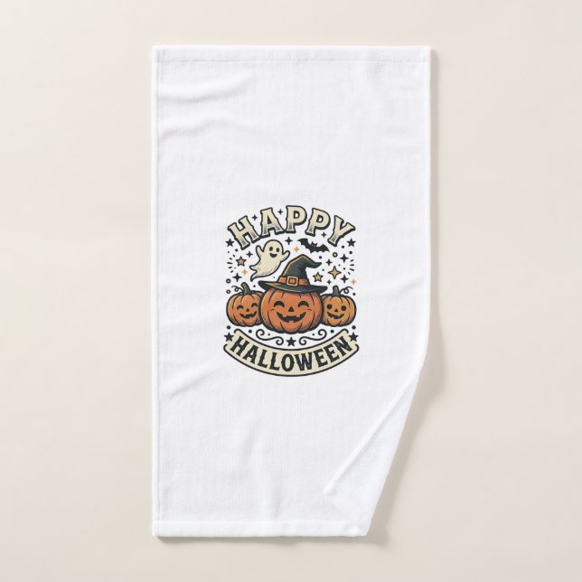 Toalha De Mão Design de Camisa de Fantasma de Abóbora de Hallowe (Toalha de mão)