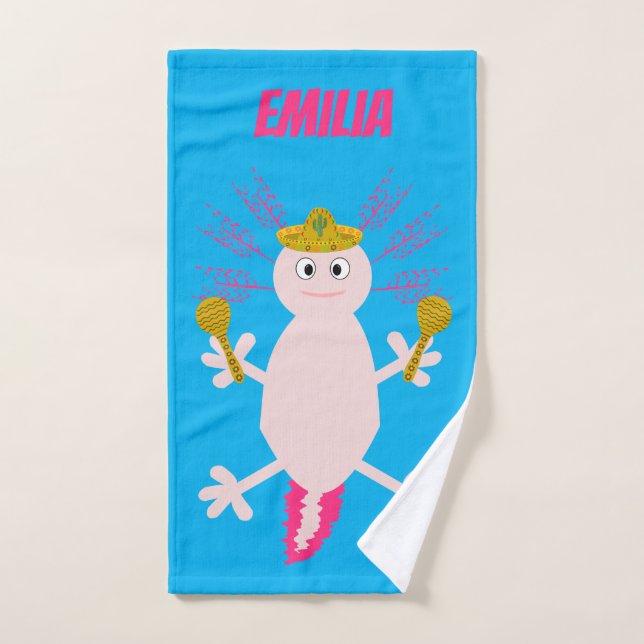 Toalha De Mão Dia do Nome Personalizado Axolotl Mexicano Morto (Toalha de mão)