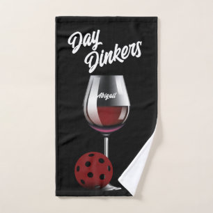 Toalha De Mão Dinkers Days Pickleball Equipe Nome Vinho Vermelho