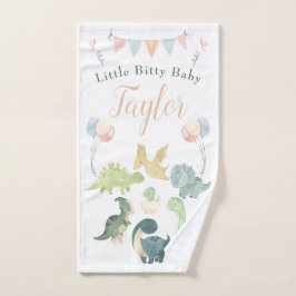 Toalha De Mão Dinossauro Cinto Aquarela Personalizado Bebê