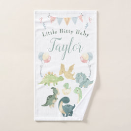 Toalha De Mão Dinossauro Cinto Aquarela Personalizado Bebê