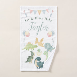 Toalha De Mão Dinossauro Cinto Aquarela Personalizado Bebê