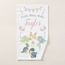 Toalha De Mão Dinossauro Cinto Aquarela Personalizado Bebê